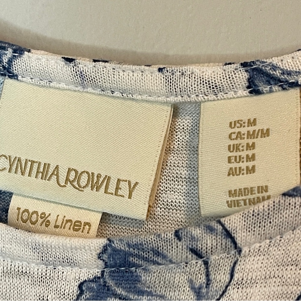 Cynthia Rowley White and Blue Relaxed T-Shirt - Picture 4 of 4